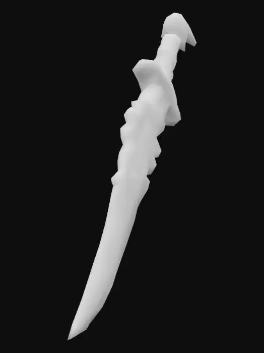 3D model for Tide-Caller Cutlass	Hilt is a nautilus shell; blade seems carved from frozen sea foam, flecked with salt crystals.,extremely detailed, high sharp resolution texture, hyperrealistic, 