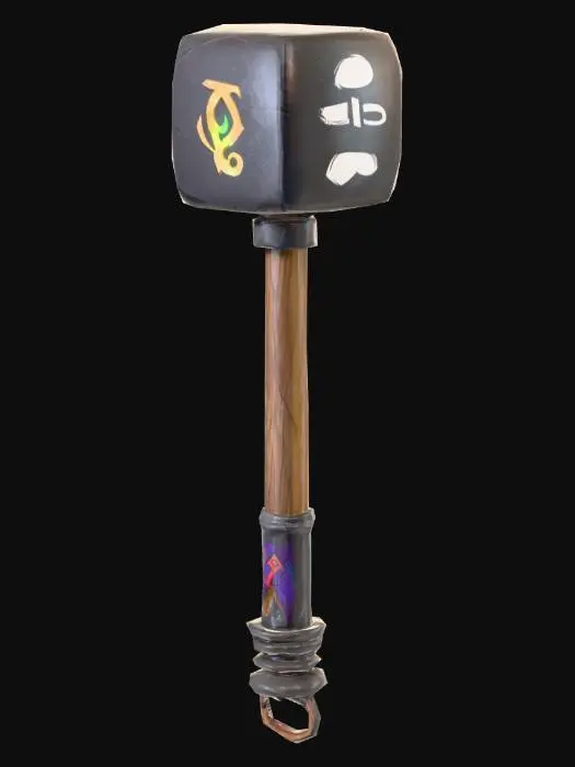 3D model for Chalk Hammer,low poly,like world of warcraft