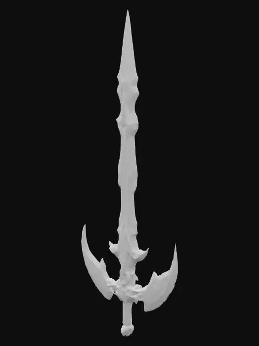 3D model for Frostmourn Scythe-Sword – crescent tip forever rimed with hoarfrost; breath fogs when it’s unsheathed...sword,low poly,like world of warcraft