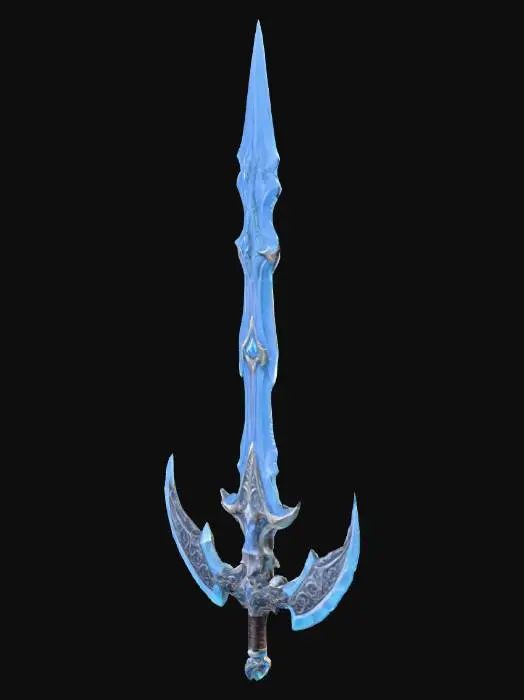 3D model for Frostmourn Scythe-Sword – crescent tip forever rimed with hoarfrost; breath fogs when it’s unsheathed...sword,low poly,like world of warcraft