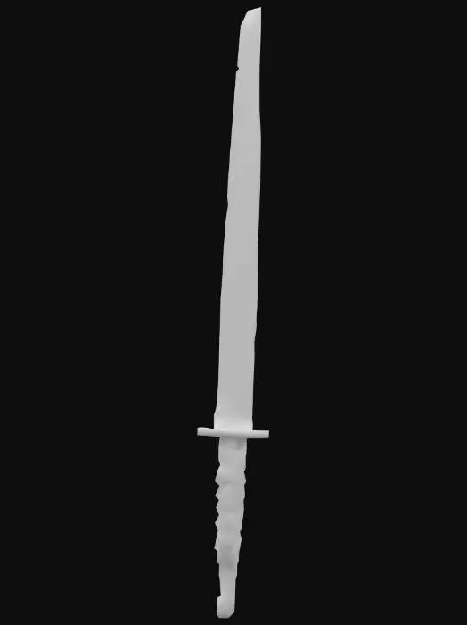 3D model for Thunder-Reed Katana – bamboo-patterned hamon crackles with tiny arcs of static with each swing..sword,low poly,like world of warcraft