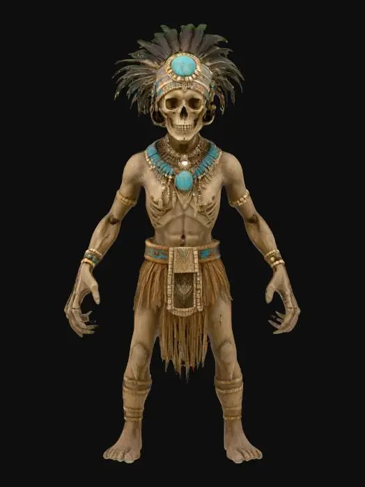 3D model for Mayan skeleton zombie