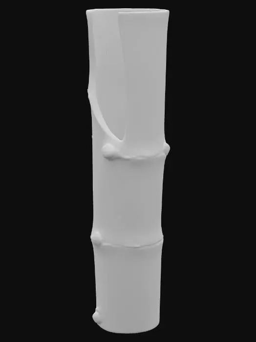 3D model for Tall bamboo segment vase – hollowed, with slanted cut opening. #PBR#