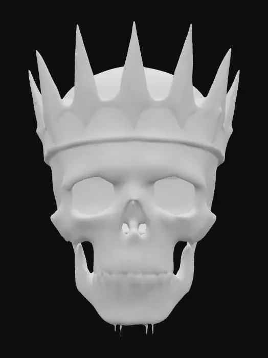 3D model for Crowned Skull helmet with Blood Tears, #PBR#