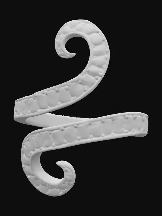 3D model for Aurora Sapphire Spiral – Gradient of sapphires (blue to pink) spiraling up a platinum band., #PBR#