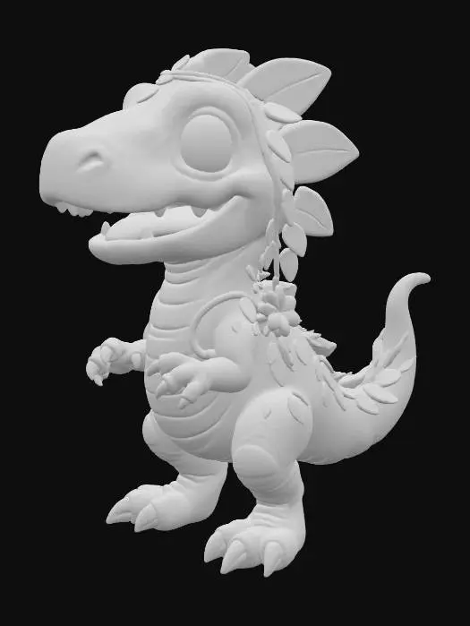 3D model for friendly jungle dinosaur