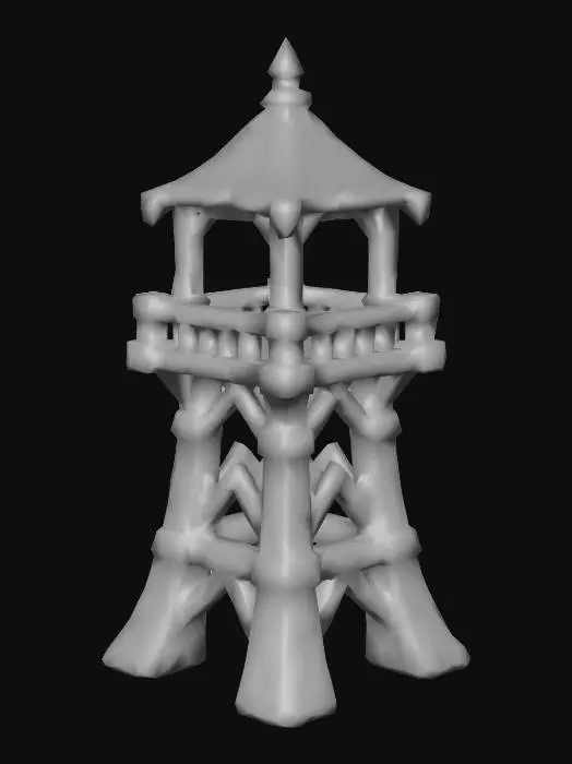 3D model for Wooden Watchtower