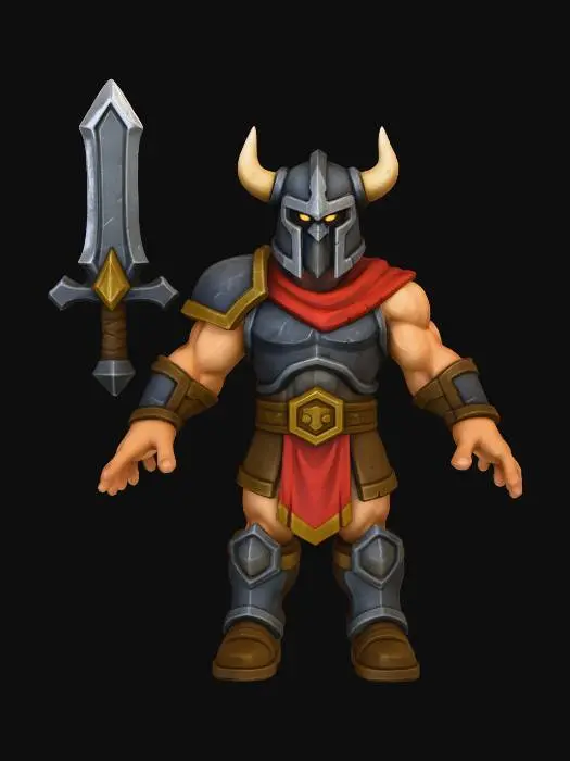 3D model for 1. **(HERO,SPECIAL CHARACTER)Maximus the Lawbringer:** A renowned gladiator who enforces a strict code of honor