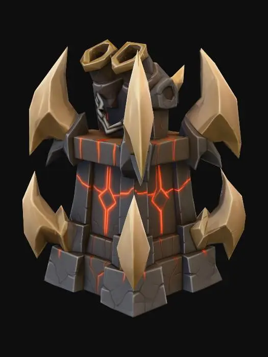 3D model for (Tower building)2. Hellbrand Tower (Tier II) Demons (Infernal)