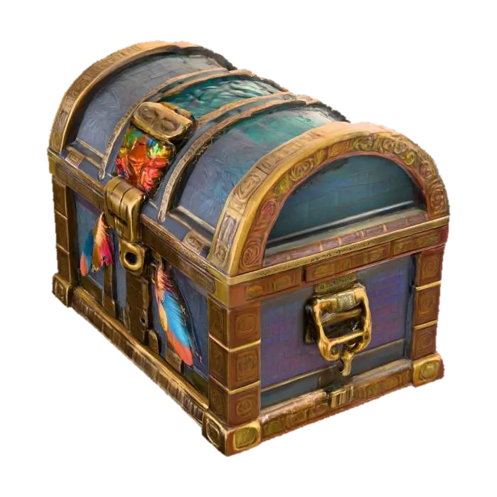 Aztec Treasure chest,video game prop - Maya 3D model, vytvořený pomocí AI