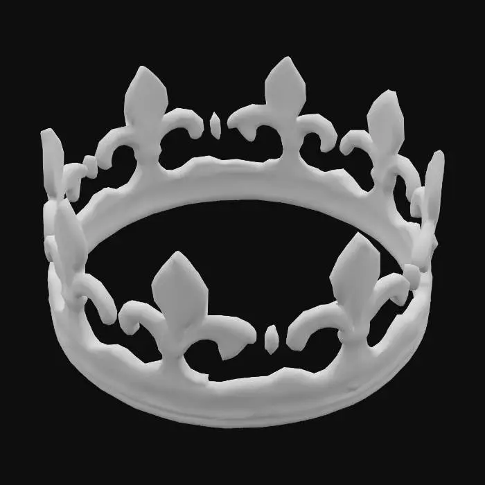 3D model for Open Crown – A crown with visible points or “fleur-de-lis” designs, without an arched top. Common in medieval Europe.