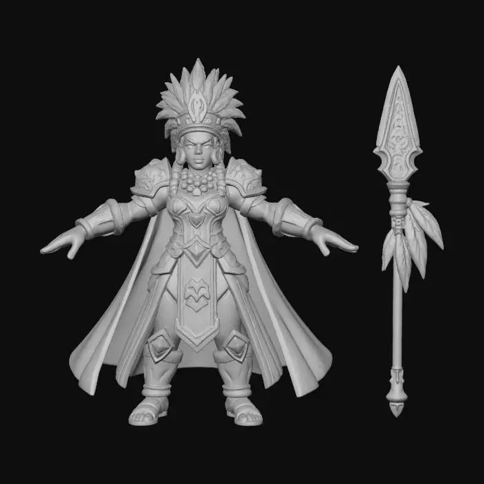 3D model for Warrior Queen,Safari Queen (Hero — Female Version of Safari King)** **Role:** Leader / Beast Tamer / Commander
