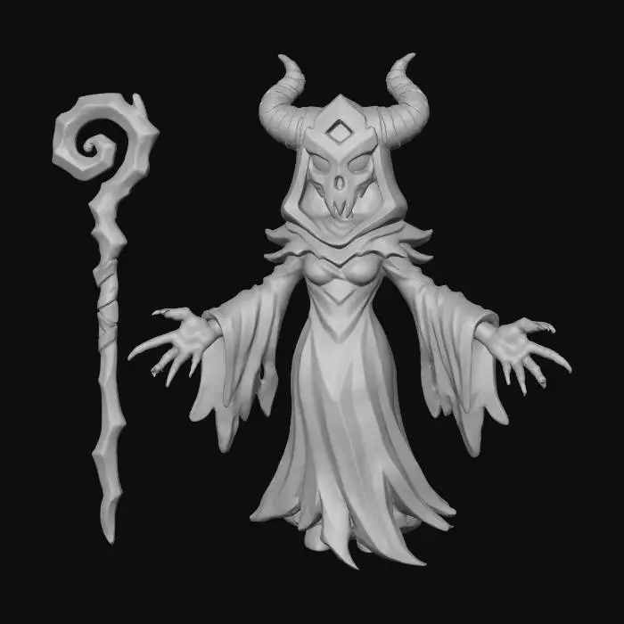 3D model for Dark Enchanter,Mephista the Deceiver (Hero) Role: Illusionist • Dark Magic • Control Description: A sly demon enchantress cloaked