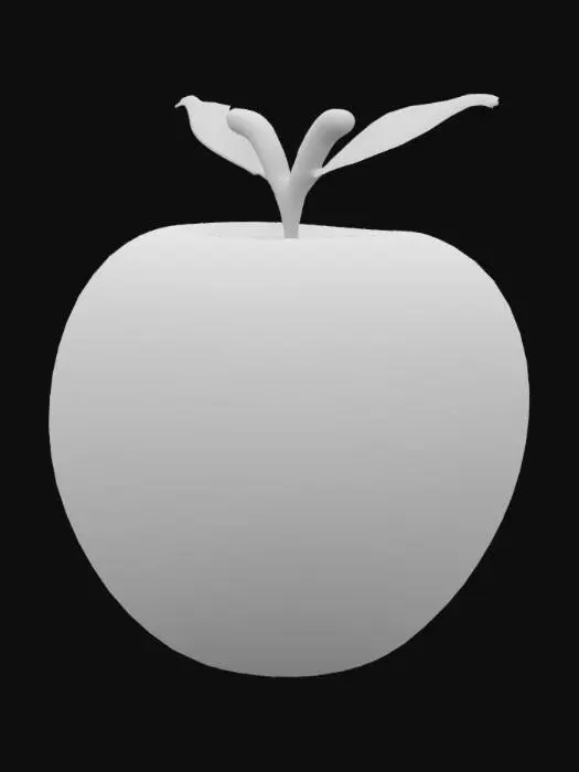 3D model for Create a stylized apple model with a subtle magical feel, inspired by fairy tales, with a slightly glowing or unusual texture.