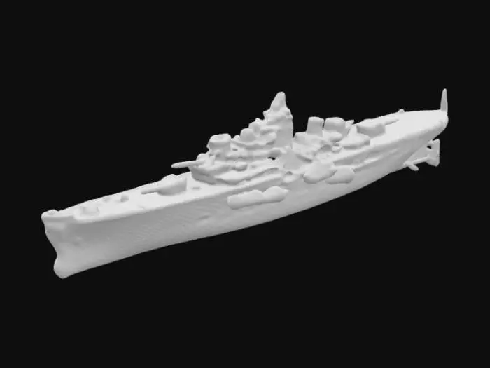 3D model for Deep Sea Ship Wreck of a 2nd world War Battleship on a sandy seabed.