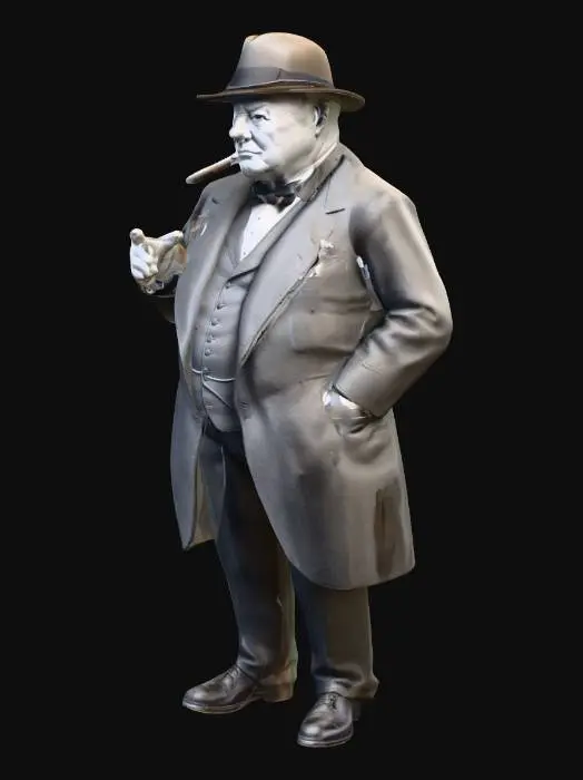 3D model for Standing winston churchill with hat