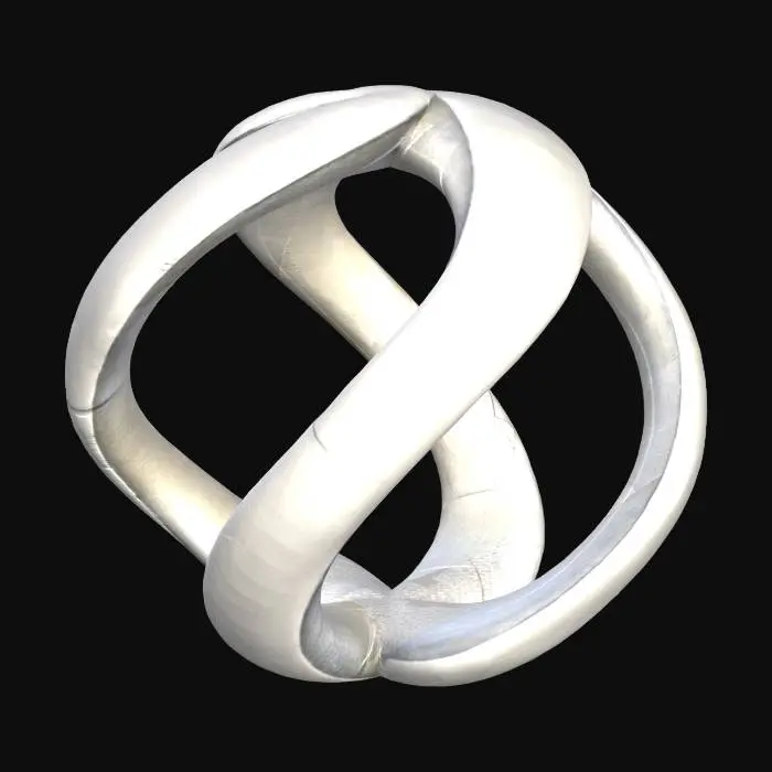 3D model for Eternity is a modern contemporary art installation for a public space like a plaza or public garden made from metal and stone. Using simple geometric shapes and large sweeping curves to create a dramatic but simplistic design that uses light and reflections to change the style throughout the day it demonstrates the mutability and inconstancy of time against its centrality to everything.