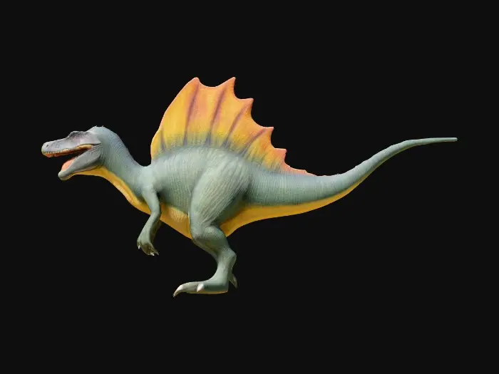 3D model for ultra realistic spinosaurus, highly detailed texture, very detailed model