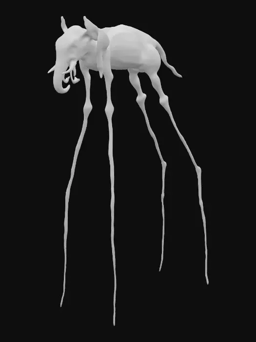 3D model for Elephant Dreamscape (Salvador Dali)