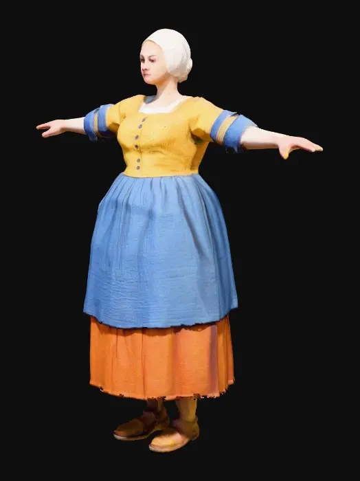 3D model for Milkmaid T-Pose V1
