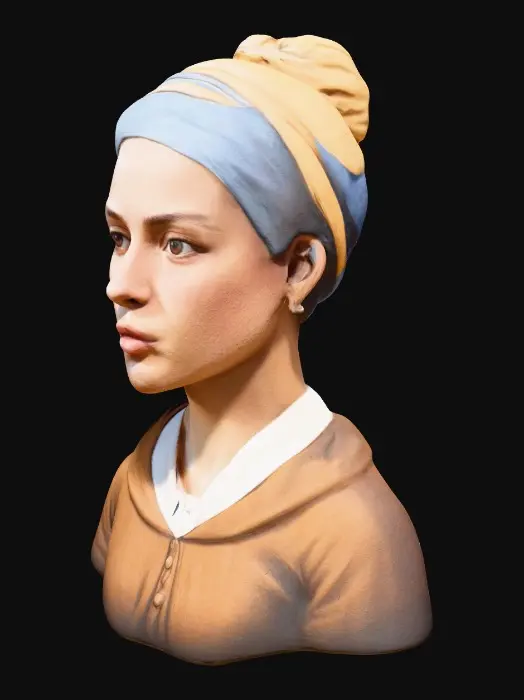 3D model for Girl with a Pearl Earring