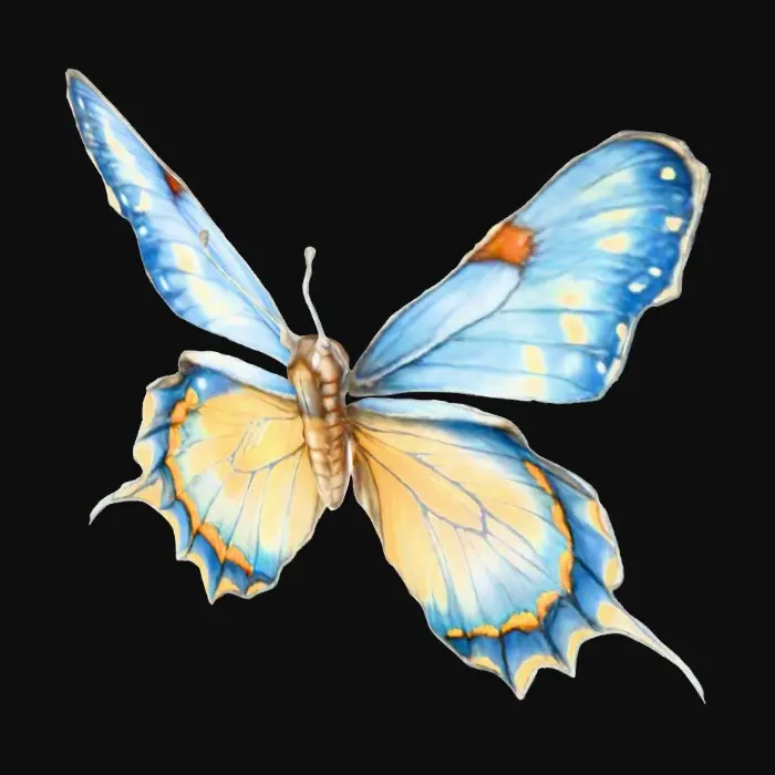 3D model for Blue and Yellow Butterfly
