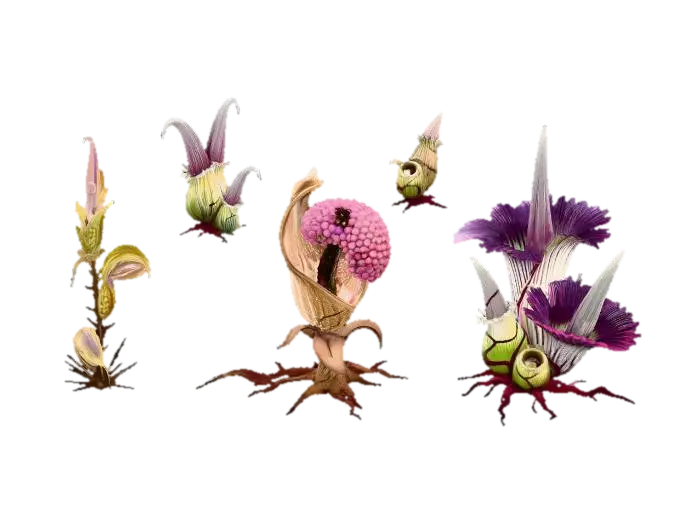 Titanium Plant - Synthetic 3D model, vytvořený pomocí AI