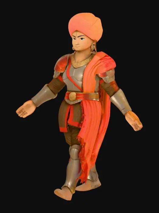 3D model for Female Warrior in Turban