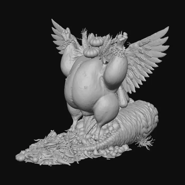 3D model for #Thanksgiving#, Chiken king for thanks giving