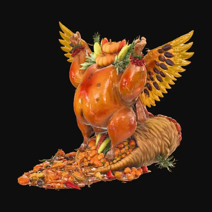 3D model for #Thanksgiving#, Chiken king for thanks giving