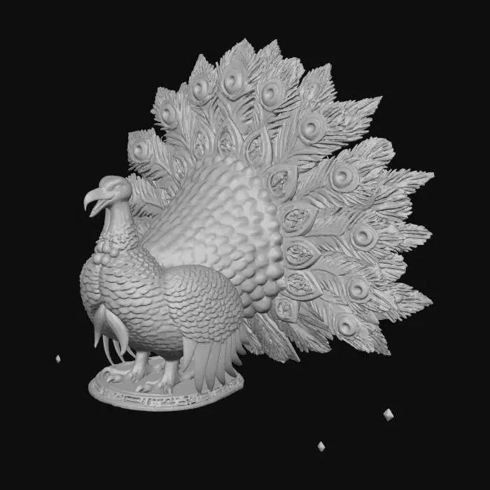 3D model for #Thanksgiving#, Peacock-Plumed Celebration Turkey