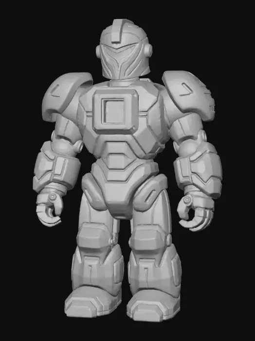 3D model for Blocky Roblox-style chestplate, made of chunky metallic armor plates with a clean, geometric design.
Each section is built from angular blocks and panels, no smooth or rounded shapes — everything is hard-edged and Minecraft-like.
Material: dark steel and matte gray metal, with a few glowing blue energy lines running between the seams.
The center chest core is a square reactor crystal, glowing faintly with cyan light.
Shoulders have stacked rectangular layers, and the chest area has engraved runic lines carved into blocky panels.
Slight wear, scratches, and dust for realism, but still solid and game-like.
Style: Roblox / low-poly PBR, clean lighting, centered render, no character, only armor piece.