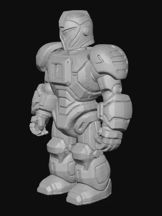 3D model for Blocky Roblox-style chestplate, made of chunky metallic armor plates with a clean, geometric design.
Each section is built from angular blocks and panels, no smooth or rounded shapes — everything is hard-edged and Minecraft-like.
Material: dark steel and matte gray metal, with a few glowing blue energy lines running between the seams.
The center chest core is a square reactor crystal, glowing faintly with cyan light.
Shoulders have stacked rectangular layers, and the chest area has engraved runic lines carved into blocky panels.
Slight wear, scratches, and dust for realism, but still solid and game-like.
Style: Roblox / low-poly PBR, clean lighting, centered render, no character, only armor piece.