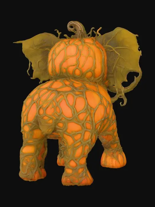 3D model for Cursed Pumpkin Elephant , #Halloween2025#