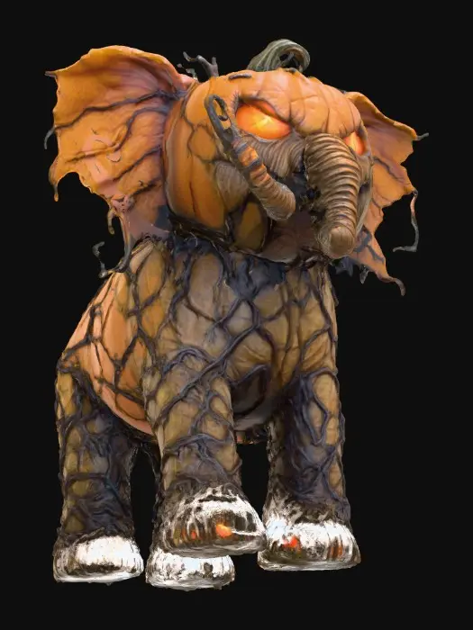 3D model for Cursed Pumpkin Elephant , #Halloween2025#