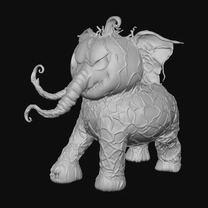 3D model for Cursed Pumpkin Elephant , #Halloween2025#