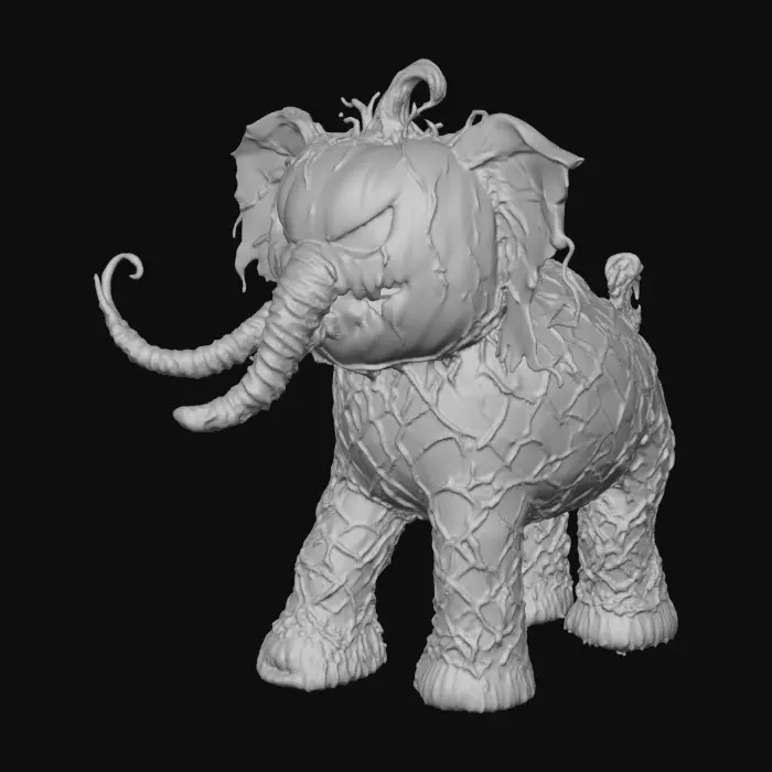 3D model for Cursed Pumpkin Elephant , #Halloween2025#