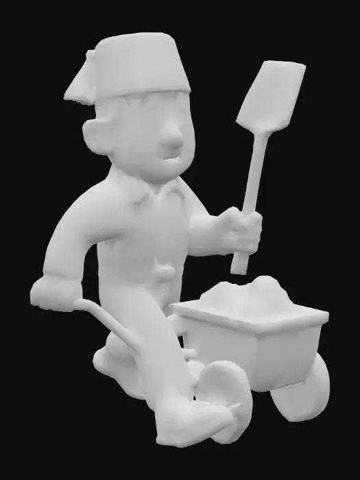 3D model for Shriner Worker Cartoon