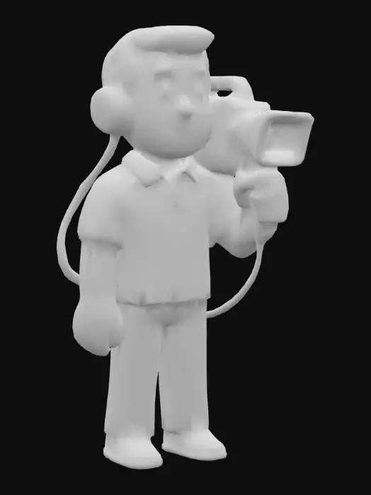 3D model for Cameraman Cartoon Character