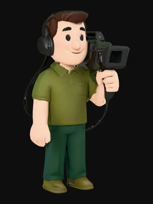 3D model for Cameraman Cartoon Character