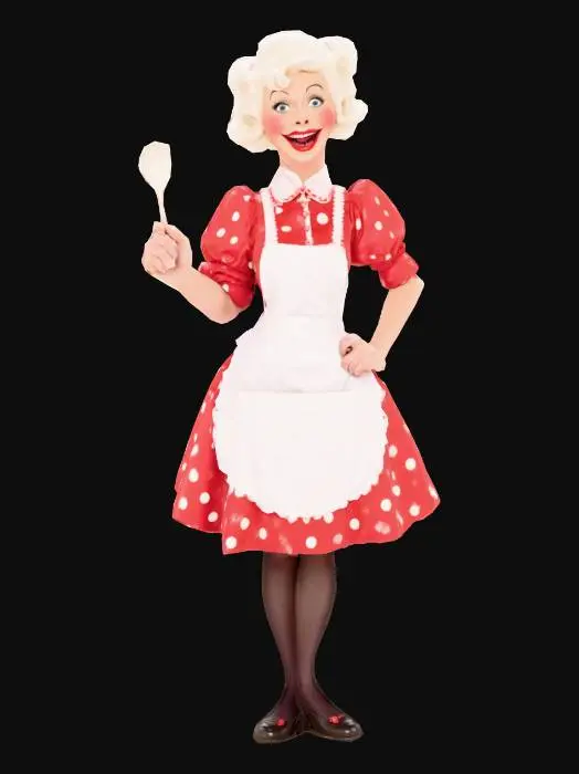 3D model for human full body character of Lucille Ball in the candy conveyor belt scene from her show.