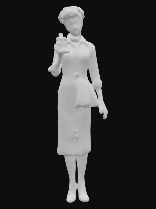 3D model for Classic Doll with Checkered Dress
