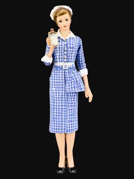 3D model for Classic Doll with Checkered Dress