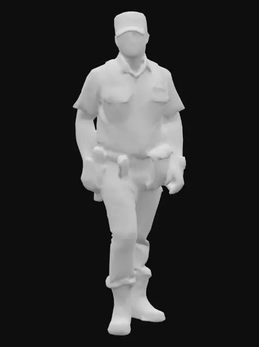 3D model for human. high detail. animal control worker.