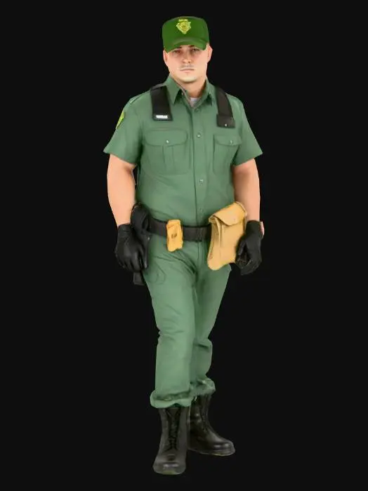 3D model for human. high detail. animal control worker.