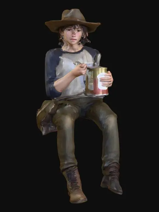 3D model for Boy eating pudding