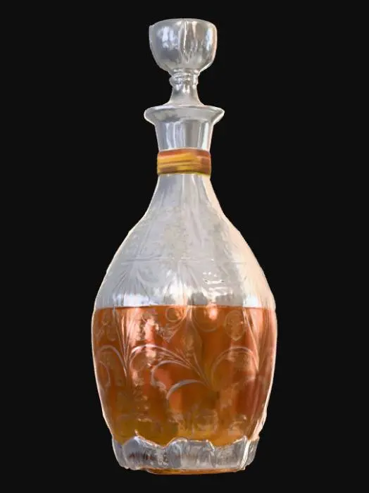 3D model for realistic. high definition. victorian/gothic style cut glass decanter of sherry.