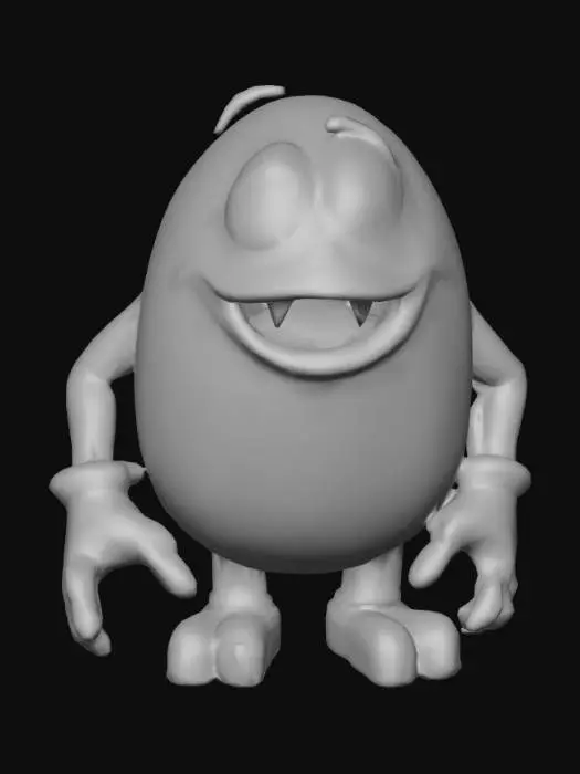 3D model for realistic. detailed. recognizable M&M candy that has transformed into a monster. half creepy, half funny. #Halloween2025#