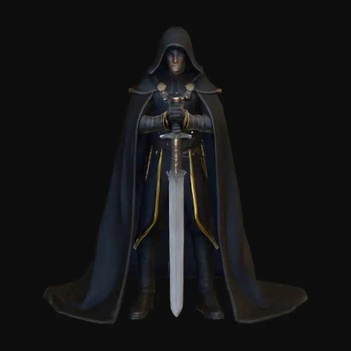 3D model for realistic. highly detailed 3d character to represent the inquisitor in the story Pit and the Pendulum., #villain#