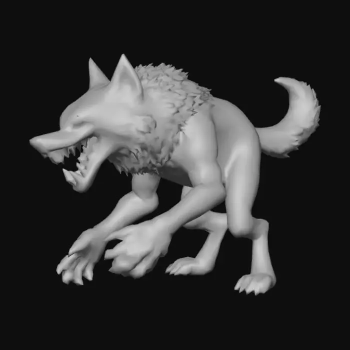 3D model for realistic. highly detailed 3d character of the wolf from the story Little Red Riding Hood.  #villain#